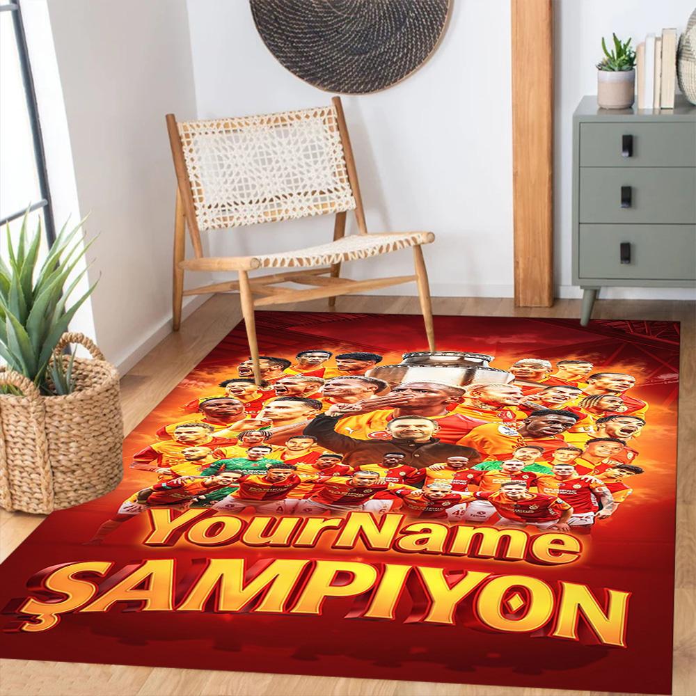 Galatasaray 397 Customized Name Carpet Perfect for Game Room Entryway Decorate Room Kitchen Antislip Carpet Anime Office Decor