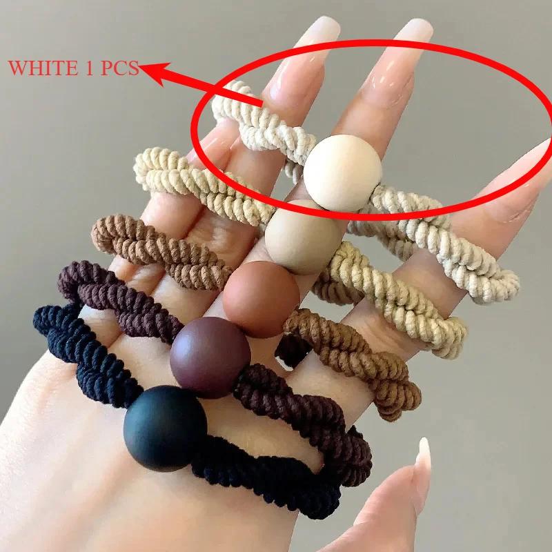 5pcs Highly Elastic and Durable Rubber Band Simple High Ponytail Hair Rope Women's Hair Tie Hair Decoration Set