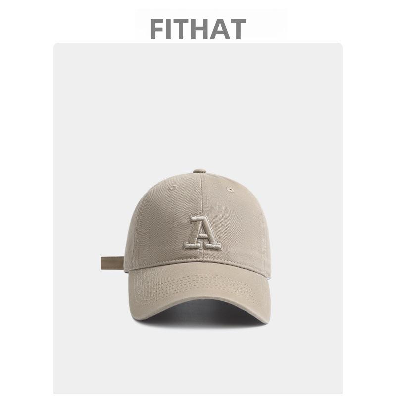 Korean Embroidered 'A' Baseball Cap - Soft Top, Flattering Fit, Versatile Unisex Japanese Style Duckbill Hat, Trendy Brand.