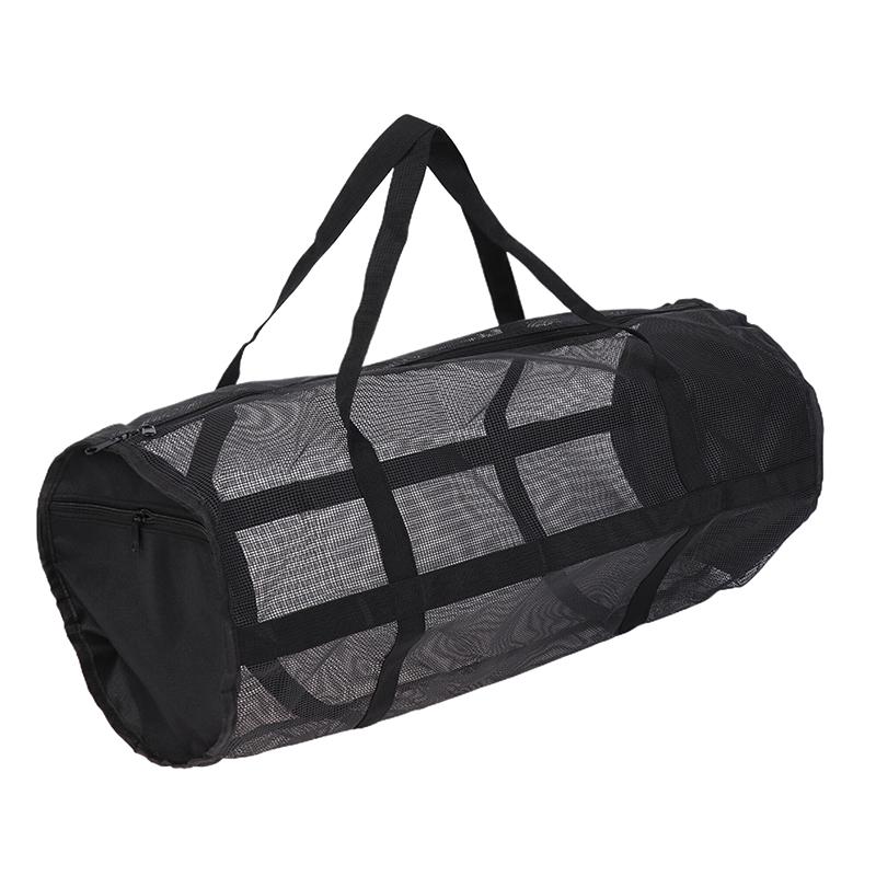 Black Yoga Pad Carrier Bag Basketball Volleyball Bag Sports Fitness Storage Bag Mesh Pilates And Bodybuilding Sports Bag