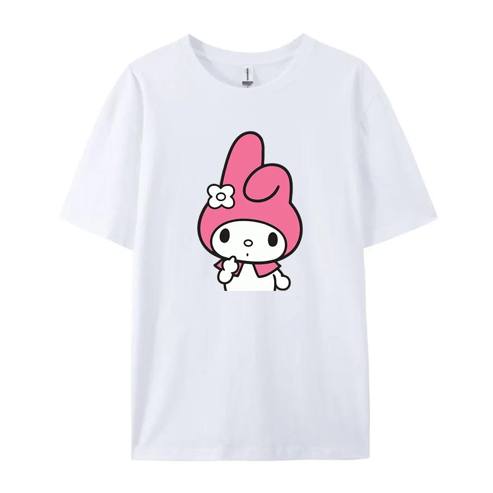 Cotton Breathable Childrens Tshirt 2026 Summer New Cute Melody Printed Parent Child Wear Unisexs and Womens Short Sleeves