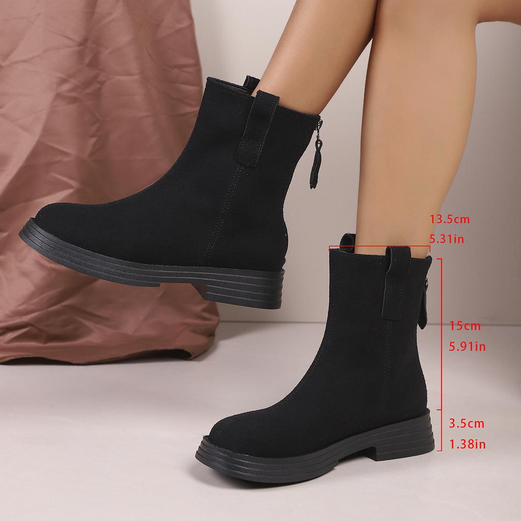 Women's Western Cowboy Boots Comfortable Soft Elastic Trendy Anti-slip Wearable Chic Hundred Outstanding Height Increasing Shoes