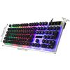 Gaming Keyboard Wired Backlight Computer Laptop Keyboard with Round Keycap for Office Home