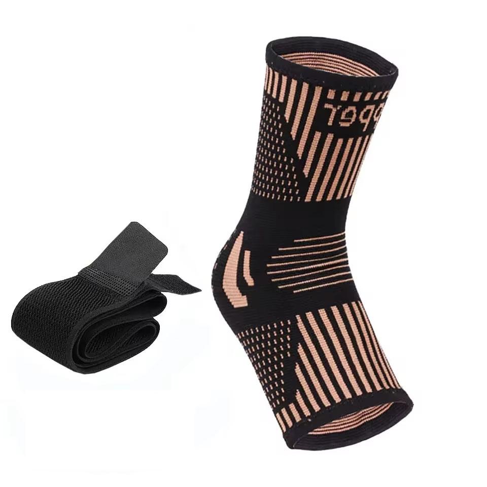 

Adjustable Copper Ankle Support Compression Sleeve for Sprained Ankle Swelling Relief Achilles Tendonitis Plantar Fasciitis S