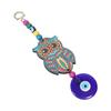 Evil Eye Hanging for Good Luck Prosperity Zodiac Success Health Wealth Office Home Decor & Car (Owl MDF & Glass) (OWLM)