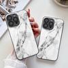 White Marble Texture for iPhone17ProMax Metallic Paint Glass Mobile Phone Protective Case All-inclusive Fine Holes