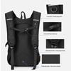 Water-Repellent Leather Motorcycle Backpack with Reflective Strips and Large Capacity