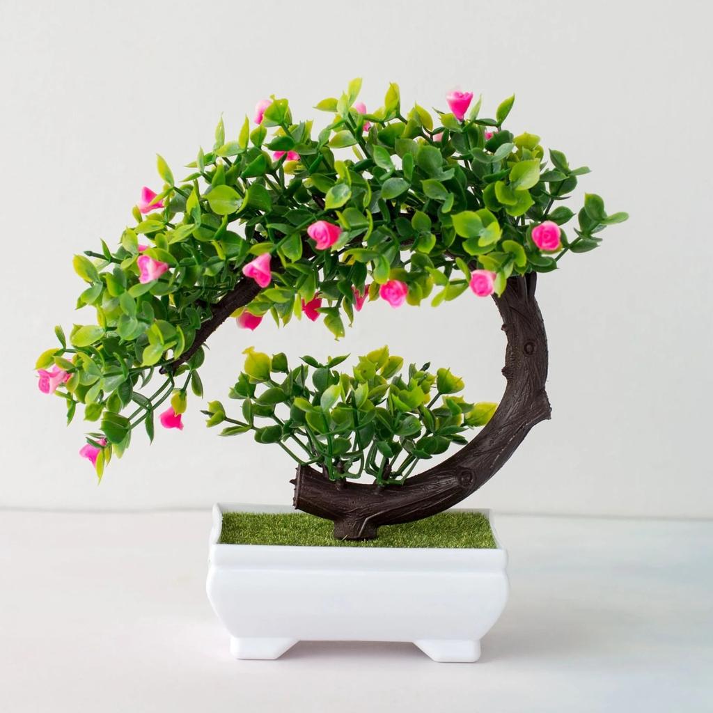 Artificial Plants Bonsai Simulated Tree Potted Plants Fake Flowers Table Potted Ornaments