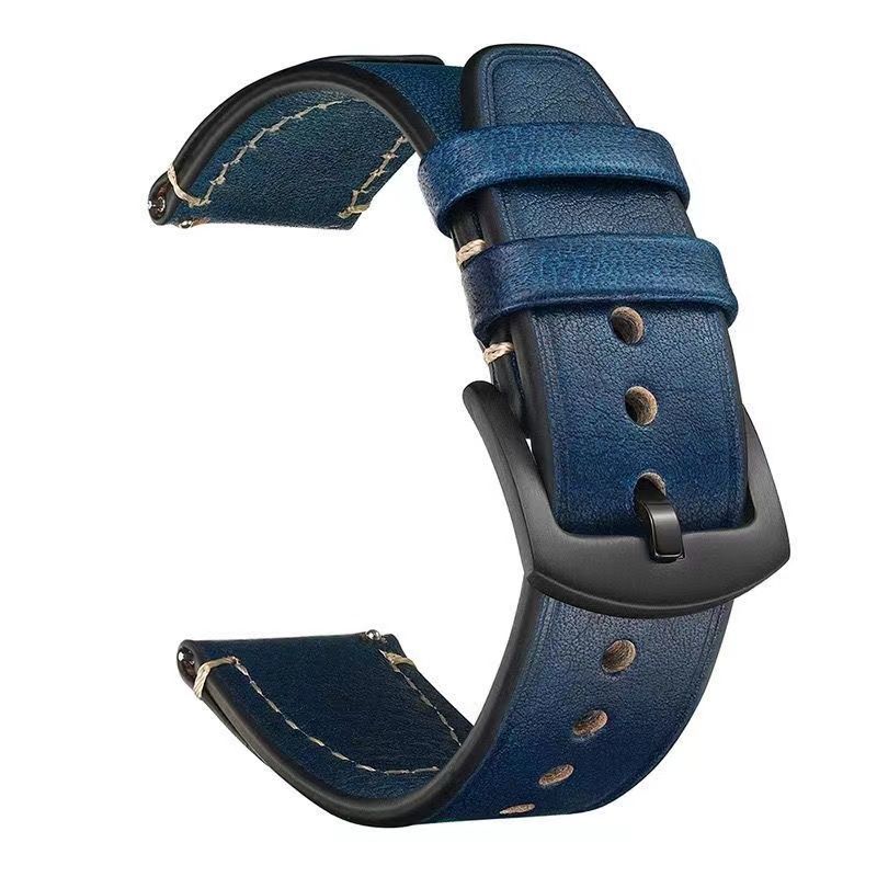 18mm 20mm 22mm Double-Layer Genuine Cowhide Leather Quick-Release Watch Strap Unisex for Samsung Smartwatches Huawei Watches Panerai
