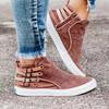 Ladies Canvas Shoes 2024 Autumn High Top Belt Buckle Women Casual Loafers Flats Plus Size Zipper Denim Women Shoes Zapatos Mujer