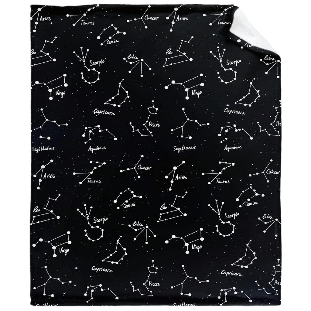 Cartoon Constellation Flannel Blanket Light Blanket Sofa Bedroom Bed Decorative Blanket