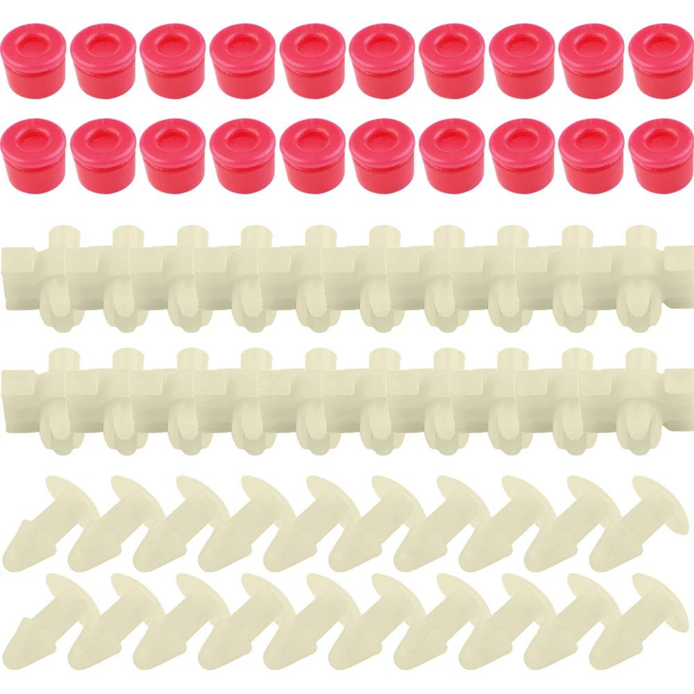 60pcs Clamp Plugs Grommets Door Gasket Strip Trim Clips For Mercedes-Benz W123