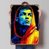 Cristiano Ronaldo Pop Art Porträt Poster Individuell Gestaltete Vintage Metallschilder Wandkunst Retro Blechschild für Mancave Hausdekoration Zimmer
