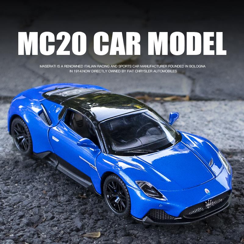 1/32 Maserati MC20 Cabrio Alloy Sports Car Model Diecasts Metal Toy Vehicles Car Model Sound and Light Simulation Kids Toys Gift