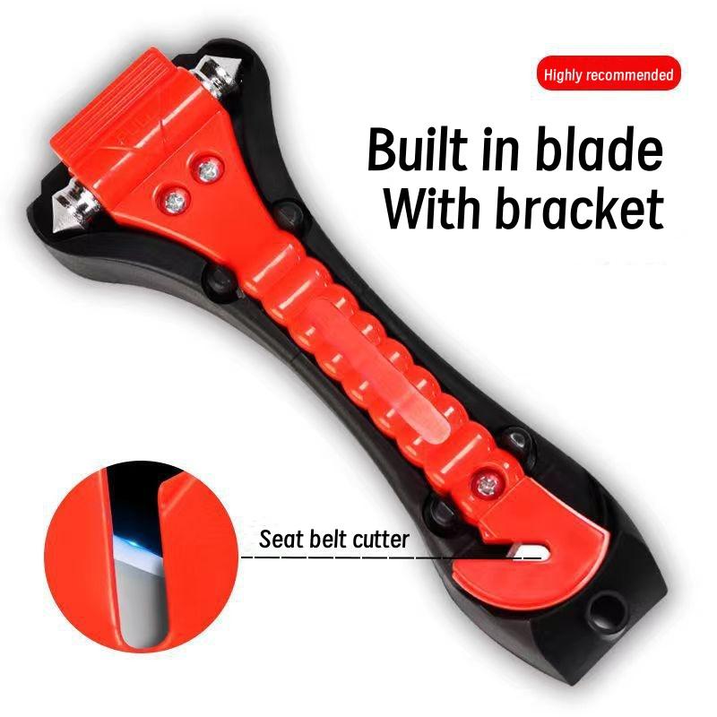 Car Emergency Escape Window Breaker with Reflective Tape and Seat Belt Cutting Hammer, Multifunctional Hammer, Red,Yellow, Pink