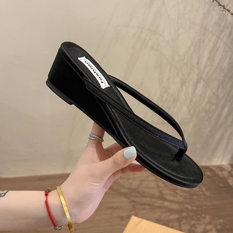 Sommer Damen Clip Zehen Keilabsatz Hausschuhe Prägnant Partykleid Pantoletten Damen Outdoor Strand Sandalen