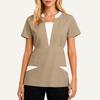 Women's Loose And Comfort V-Neck Casual  Work Clothes Top Short Sleeve Shirt