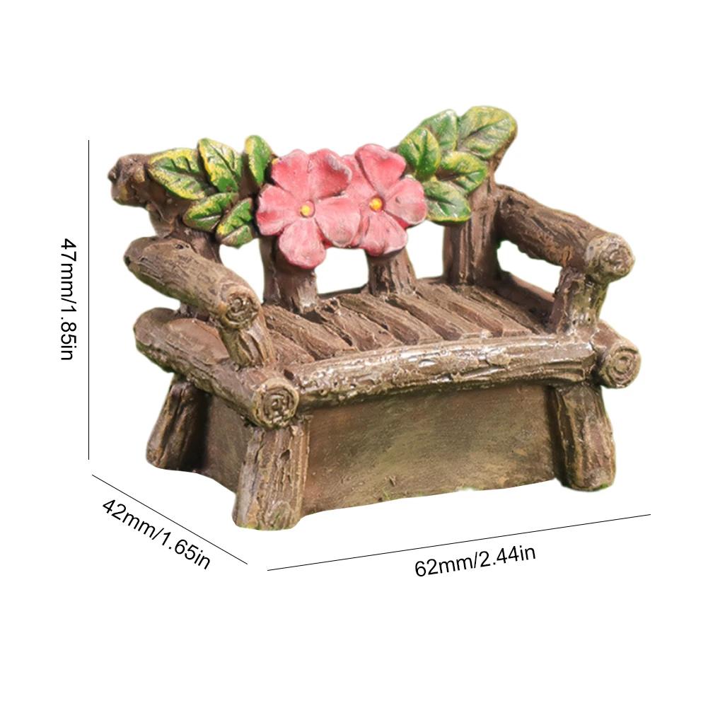 Feengarten-Set, Kunstharz, Miniatur-Feenhaus-Stuhl-Set, Mikro-Landschaftsornamente für Feengarten, Miniatur-Mooslandschaft zum Selbermachen