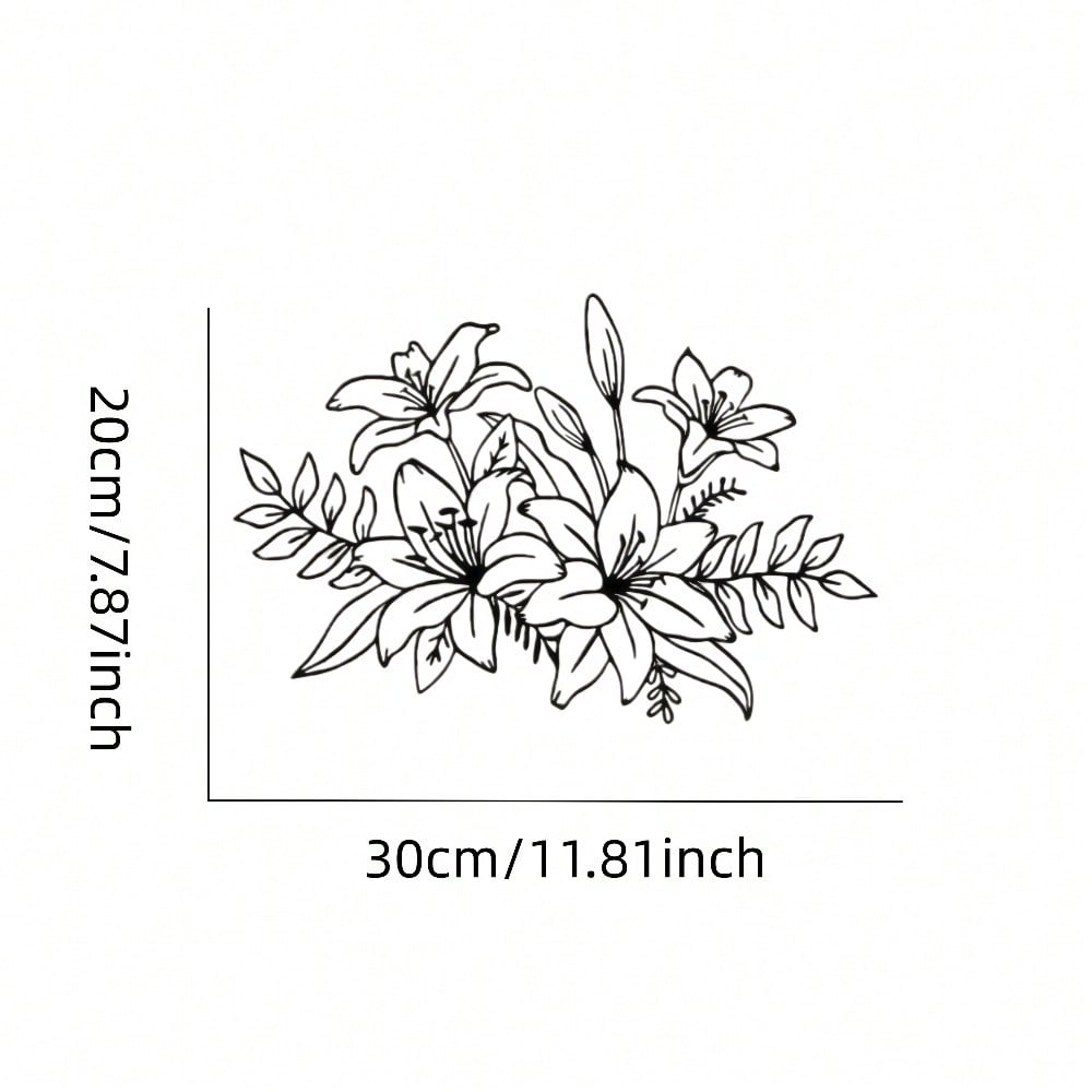 Floral Metal Wall Art Outdoor Indoor Garden Decor Iron Sculpture