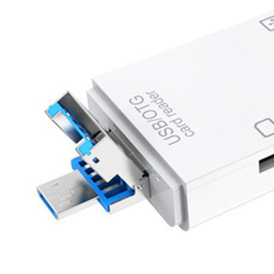 6-in-1 Multifunctional USB 3.0 Card Reader Mini Type-C TF-SD Card Reader OTG Adapter for Mobile Phone