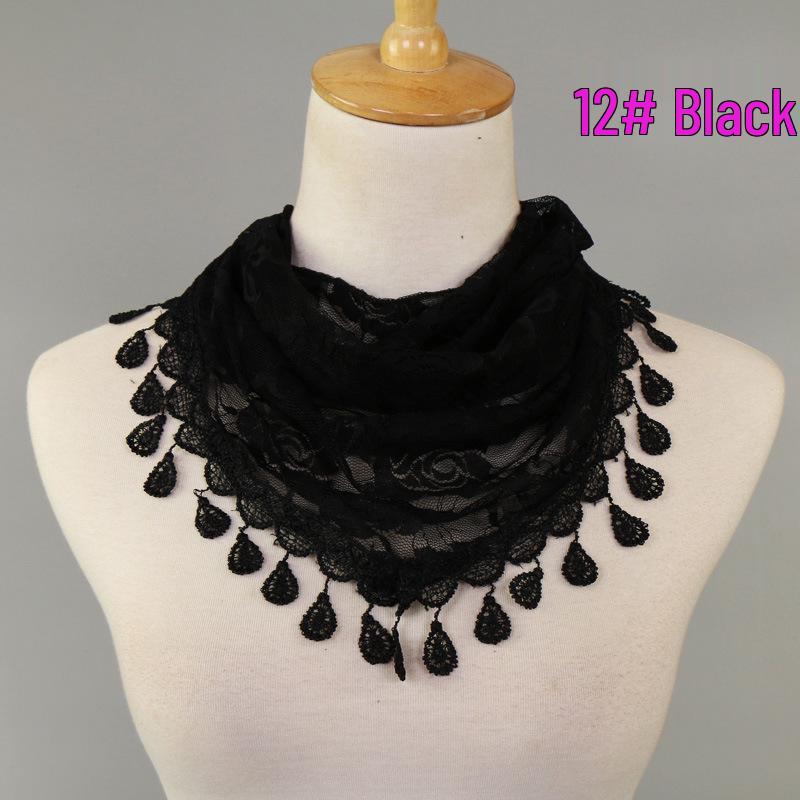 

Популярный кружевной треугольный шарф: Ажурный дизайн, корейский стиль, женская летняя декоративная косынка для защиты от солнца 148-48CM