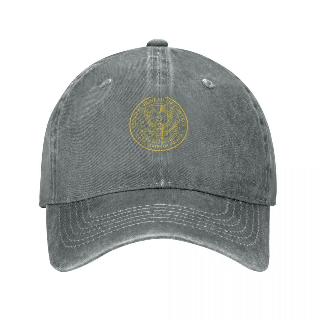 Federal Bureau of Control Control Game Logo Distressed Logo Baseball Cap Hat Beach custom Hat hard hat Golf Women Unisexs