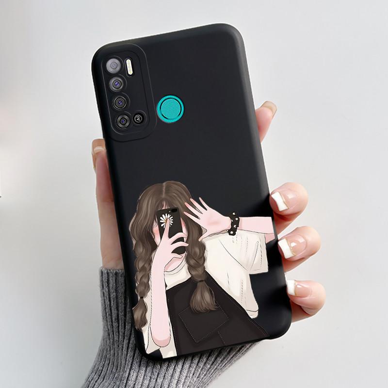 For Tecno Pouvoir 4 Pouvoir 4 Pro LC7 LC8 Case Luxury Cute Love Rabbit Funny Phone Casing Black Silicone Protective Back Cover