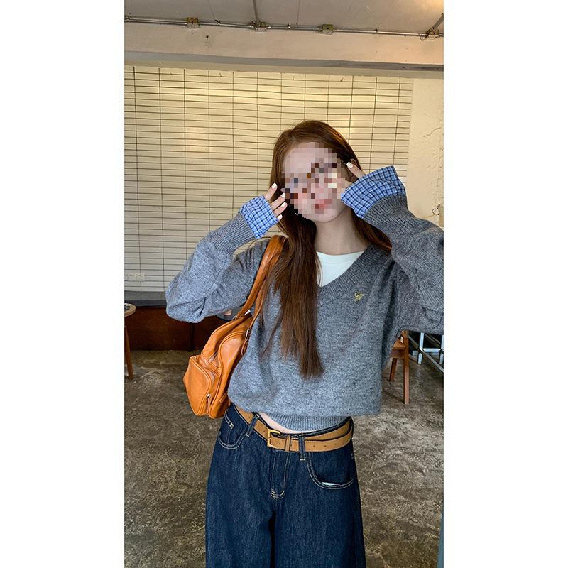 

Grey Knit Cardigan Sweater - Women s Loose Fit, Long Sleeve Autumn Top Large сірий