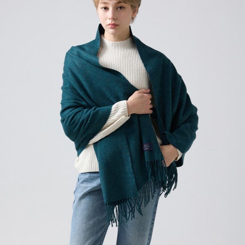 ABRAHAM MOON Merino Wool Shawl 70cm - Teal