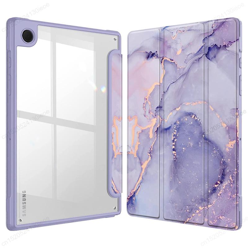 Acylic Transparent Back Tablet Cover for Samsung Galaxy Tab A9 8.7 Inch 2023 Shockproof Case S9 Plus 11" Pencil Holder Funda