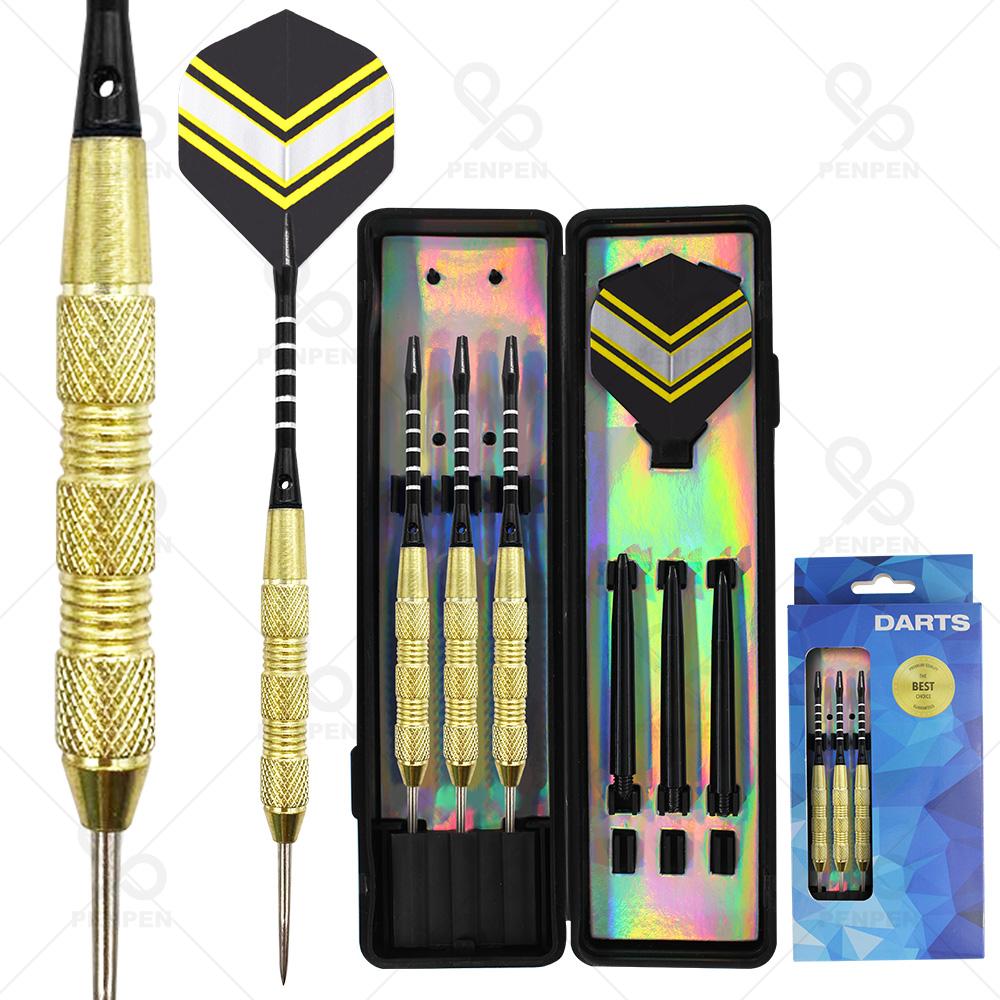 PENPEN 3-Piece Durable Dart Set 22g Iron Shafts with Steel Tips Customizable 10441 Series Professional Sports