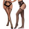 Oversized Women Hollow Black Fishnet Pantyhose Plus Size Knee Thigh High Sheer Sexy Lace Stockings Lingerie Socks Tights 5Xxxxxl