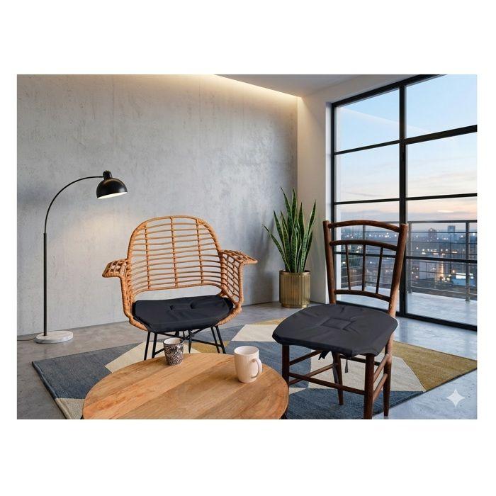 Galette de chaise 4 rabats 40 x 40 cm Nelsen anthracite