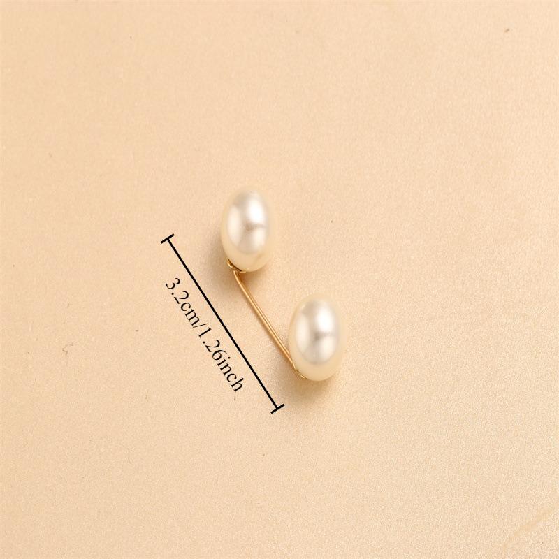 3pcs Pearl Clothing Anti-exposure Brooch Waist Buckle Simple Invisible Clothes Fixed Pin Joker Decorative Pin. Gold Safety Pin