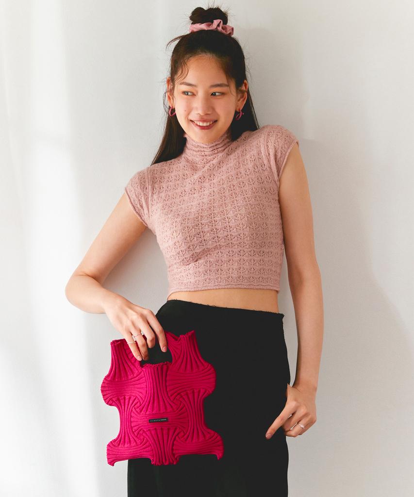 Pleatsmama Bow Bag Deep Pink