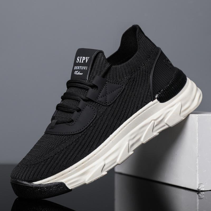 Autumn New Men's Shoes Fly-woven Mesh Running Shoes Breathable Casual Sports Shoes Student Shoes Large Size Foreign Trade