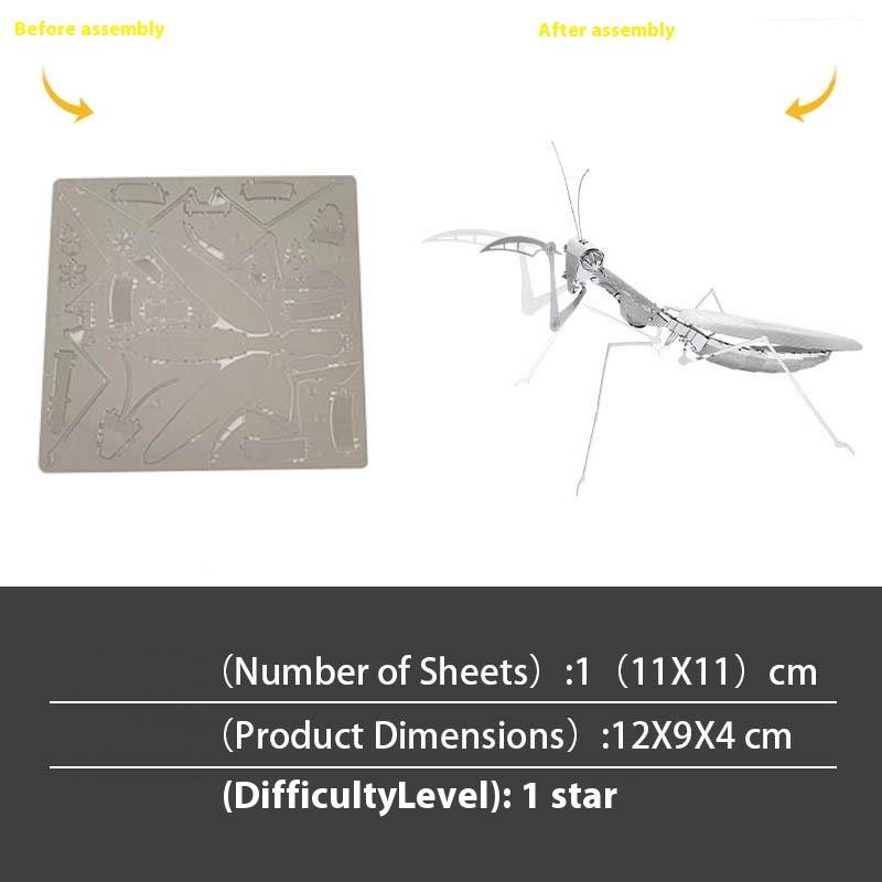 1 Set Jigsaw Puzzle Toys Insect Series Diy Mini Assembling 3D Metal Puzzle Color Dragonfly Model For Kids 14+ Adult Gift