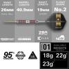 TARGET Darts Stephen Bunting 95K Steel Tip Dart Set, 22G/23G. Includes Kflex Flight & Shaft, 95% Tungsten Darts, Spare Gold DX Points &