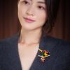 Multicolor Bird Brooch Pins Enamel Ainmal Badges New Year Jewelry Gift