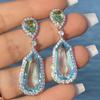 Earrings, Niche Design Sea Blue Zircon Wedding Earrings, Chic Bridal Dinner Earrings
