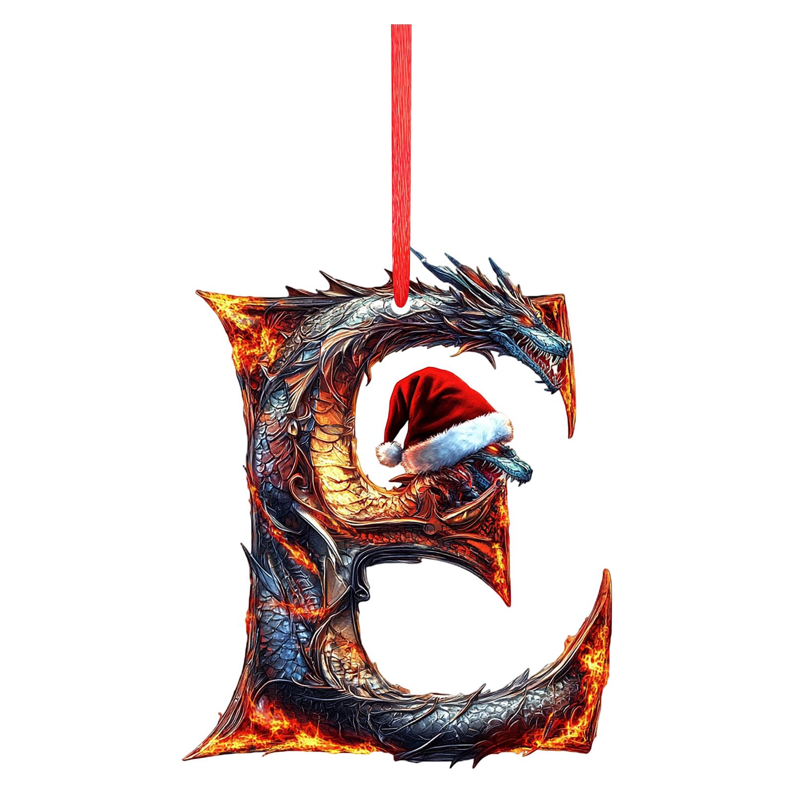 

2D 26 Letter Christmas Ornaments Acrylic Flat Christmas Tree Home Decorations Ornaments One Size