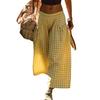Pantaloni a quadretti da donna a vestibilità larga con vita con coulisse e gamba rilassata, pantaloni casual a gamba larga per l'uso quotidiano