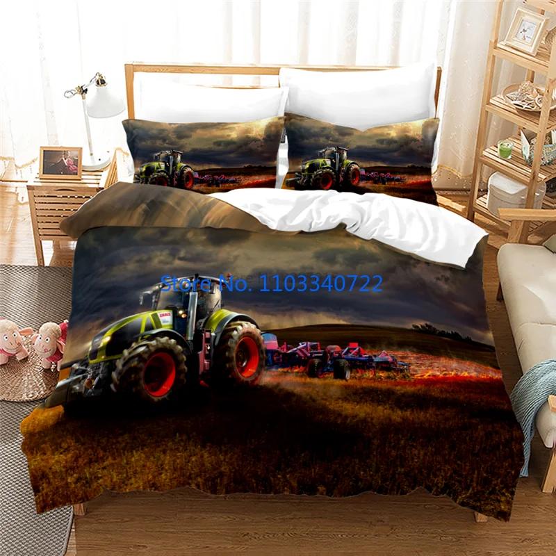 Farm Tractor 3d Bedding Set  Duvet Cover Set 3D Print Comforter Cover Bedclothes for Boy Girl Bedding Sets Bedroom Decor