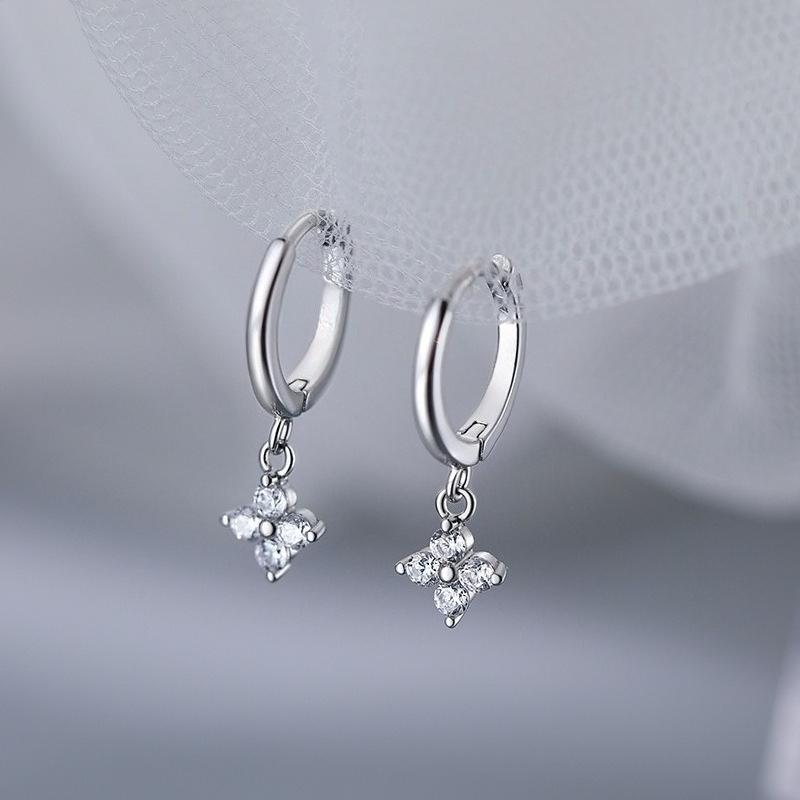

925 Silver Leaf Earrings For Women Luxury Hypoallergenic Round Circle Hoops Earrings Trendy Party Jewelry Holiday Gifts