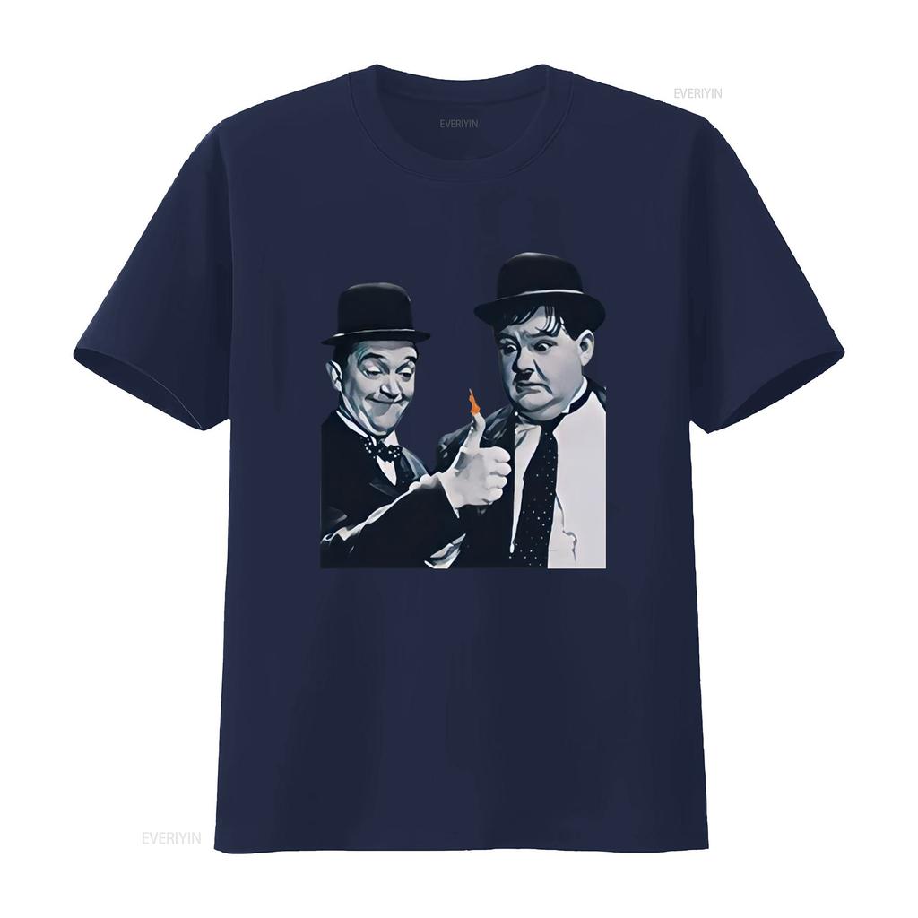 Oliver Hardy Stan Laurel Vintage Film inspired Design T shirt Retro Style for Classic Movie Fans vintage Washed Soft