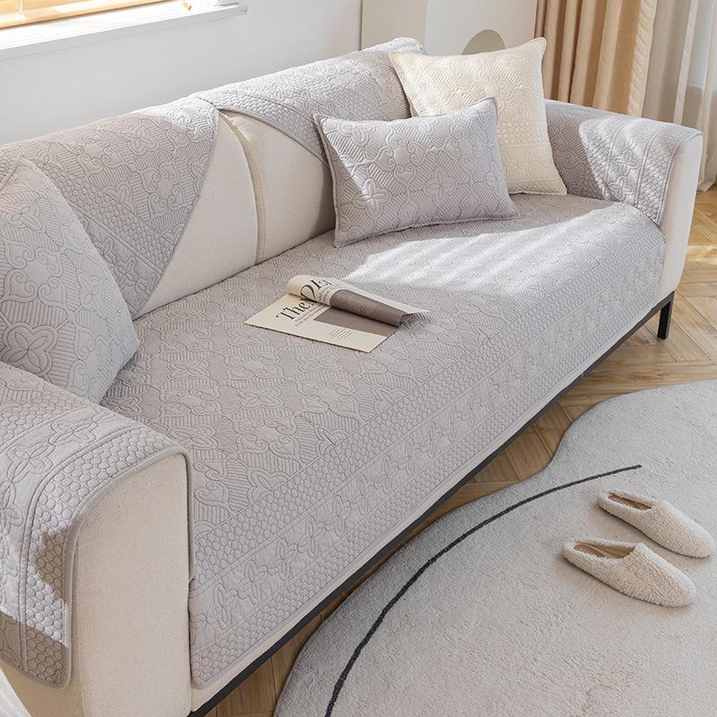 Cotton Simple Modern Sofa Cushion Four Seasons Universal Fabric Non-slip Cotton Embroidered Sofa Cushion