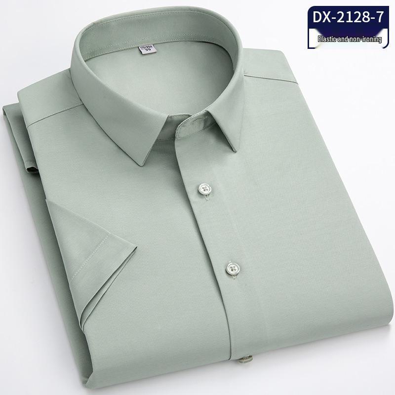 

Men s Korean Style Ice Silk Short Sleeve Business Shirt - Non-Iron, Breathable, Silky, Seamless 43