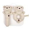 Mamibeby Organic Cotton Baby Toy Set: Cute Animal Hand Rattle & Squeaky Stick