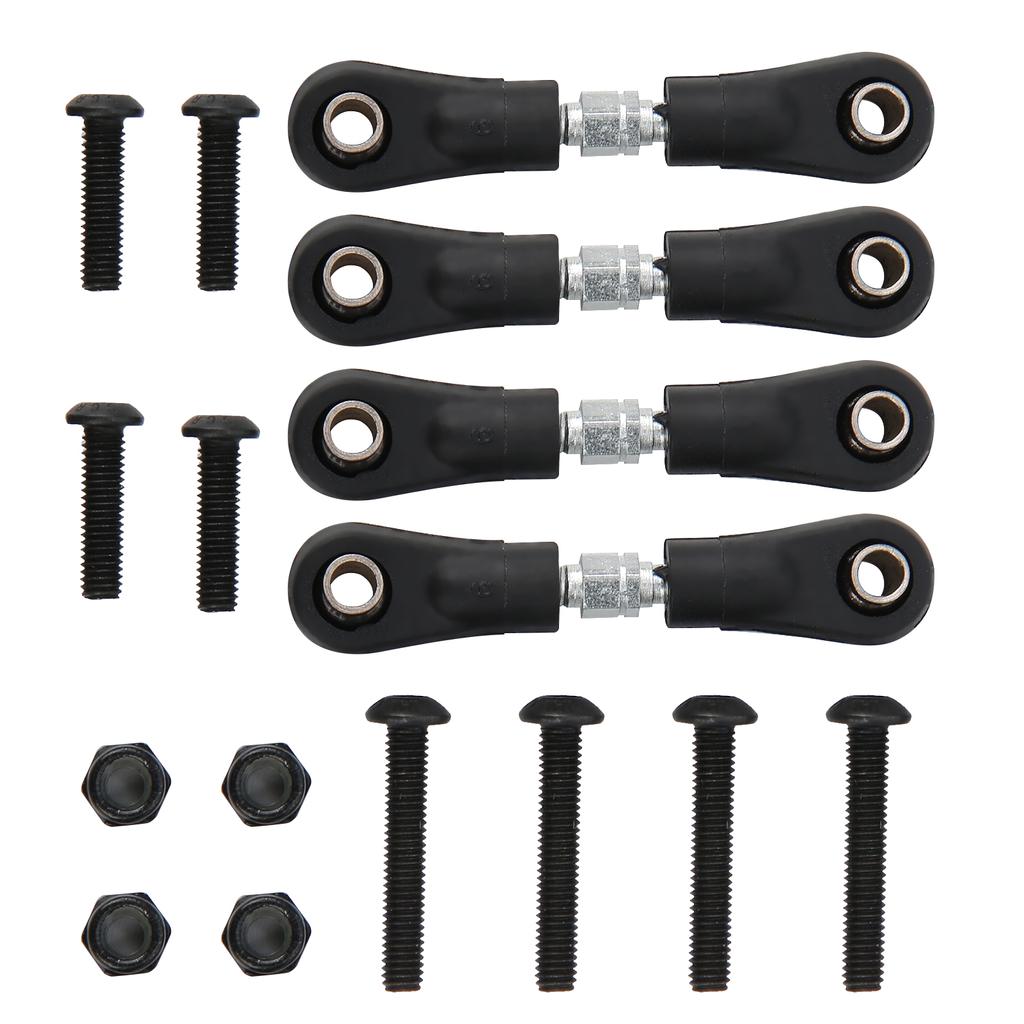 4Pcs Steering Tie Rod Set Black Metal for 1\10 RC Flat Car Replacement Accessories(4250mm )