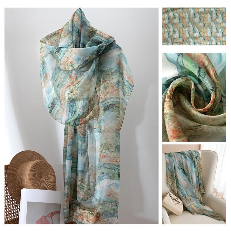 Luxus-Seidenschal Damen 100% Reine Maulbeerseide Langer Wickelschal Leichtes Accessoire Elegantes Geschenk Mama